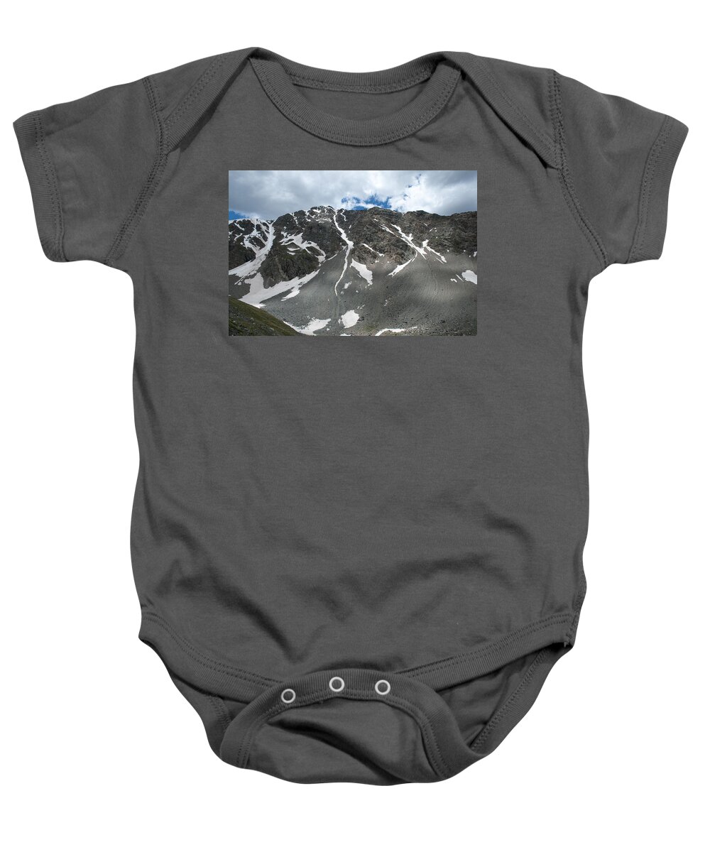 Mountains Baby Onesie featuring the photograph Snow and Rock by Angus HOOPER III