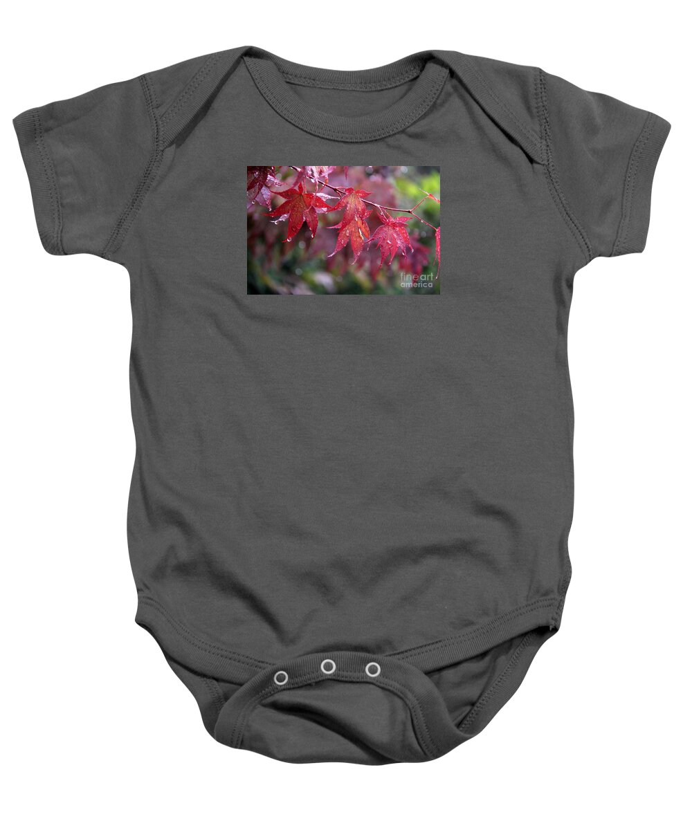 Leaves Baby Onesie featuring the photograph Soaked by Yumi Johnson
