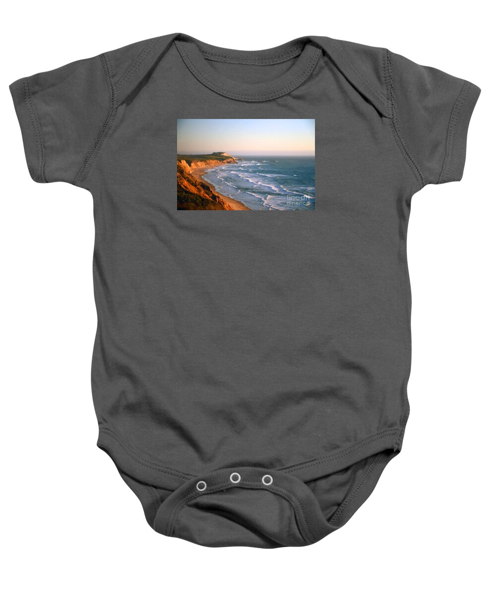 Clay Baby Onesie featuring the photograph SoCal Sunset Ocean Front by Clayton Bruster