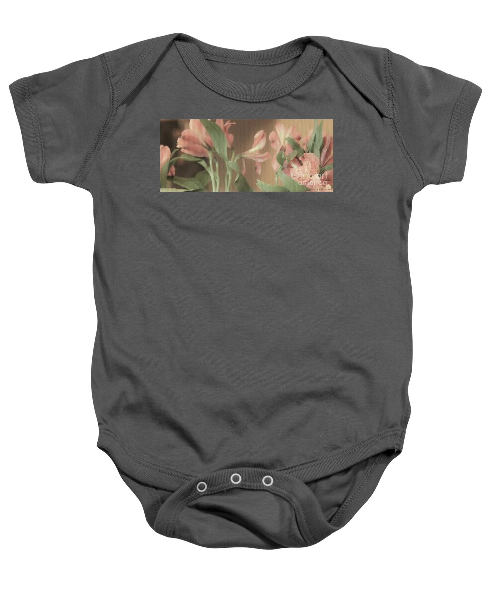 Soft Lilies Baby Onesie featuring the digital art Soft Lilies by Elizabeth McTaggart