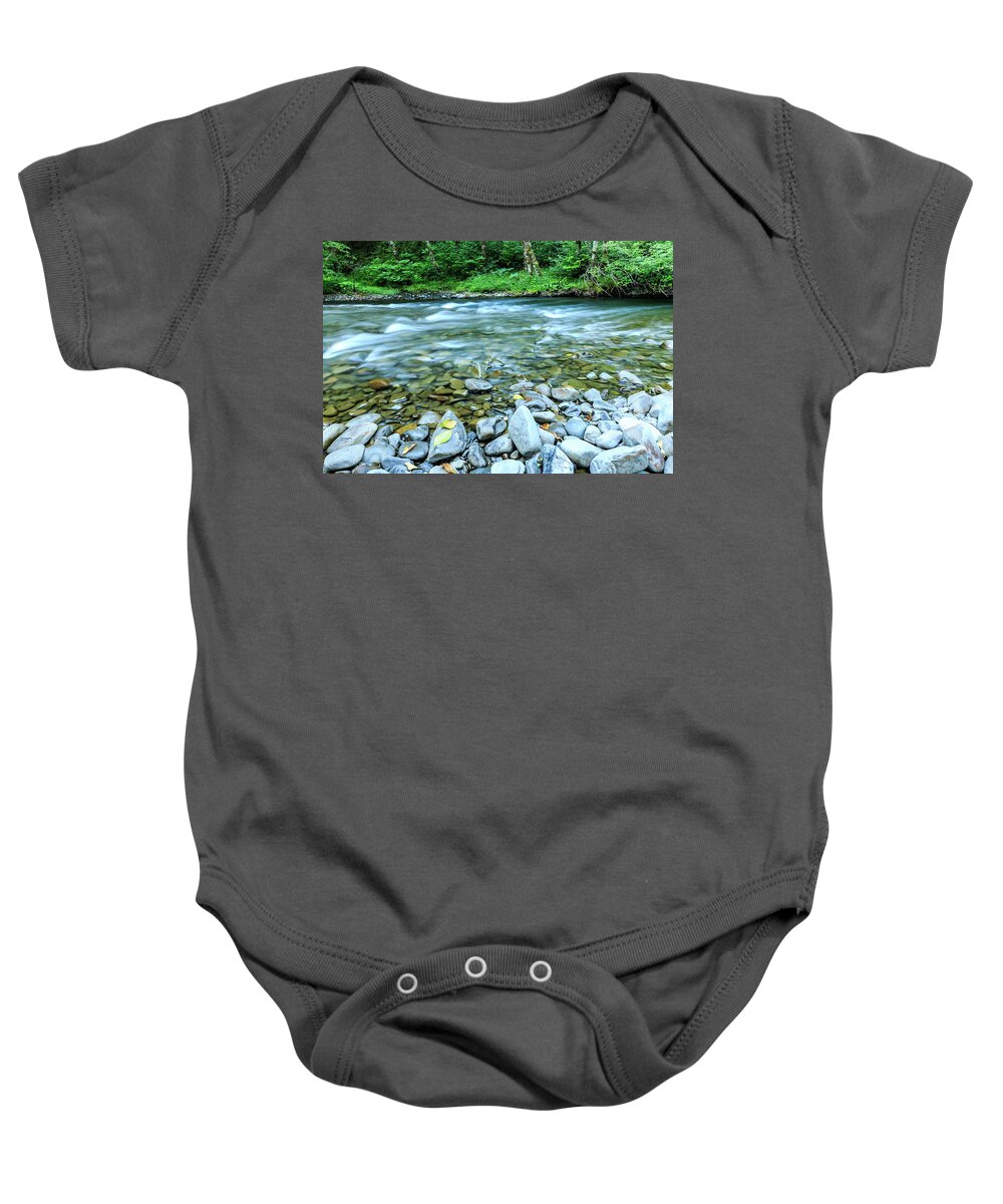 Stream Baby Onesie featuring the photograph Sol Duc River in Summer by Kyle Lee