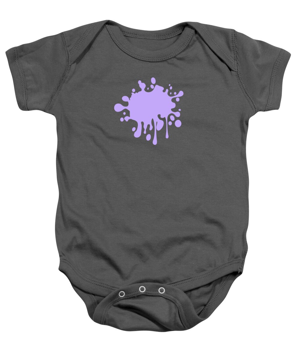 Solid Colors Baby Onesie featuring the digital art Solid Purple Pastel Decor by Garaga Designs