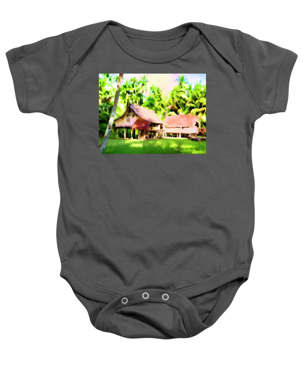Tahiti Baby Onesie featuring the painting South Pacific Idyll by Dominic Piperata