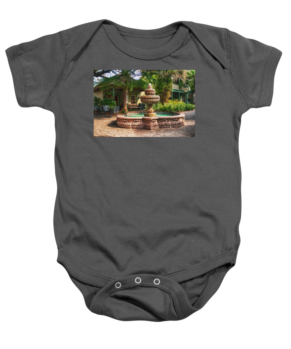 Fountain Baby Onesie featuring the photograph Spanish Fountain by Mick Burkey
