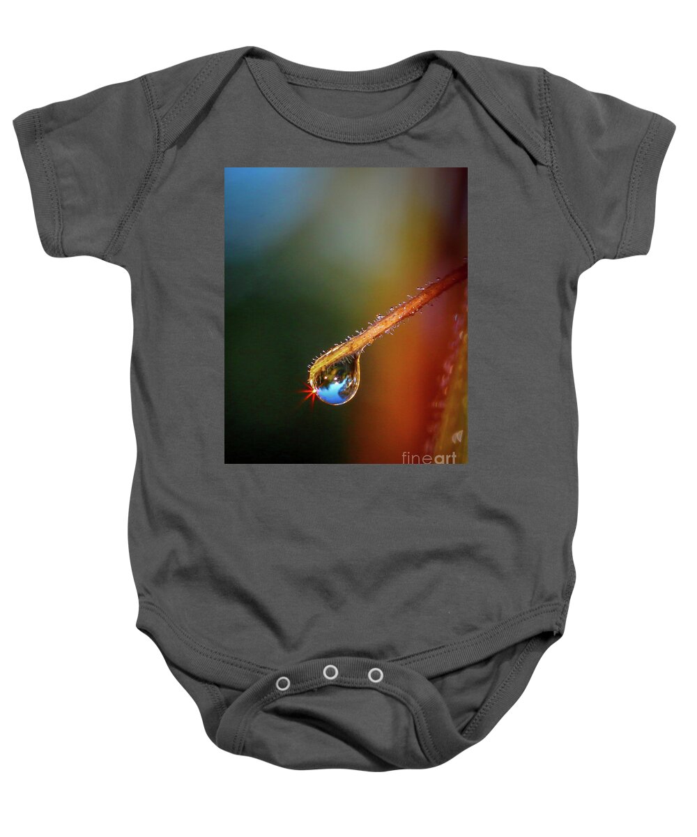Dew Baby Onesie featuring the photograph Sparkling Drop of Dew by Tom Claud