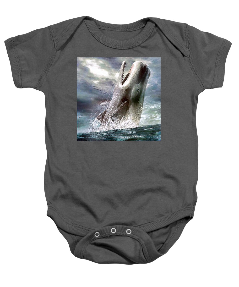 Whale Baby Onesie featuring the digital art Sperm Whale by Pennie McCracken