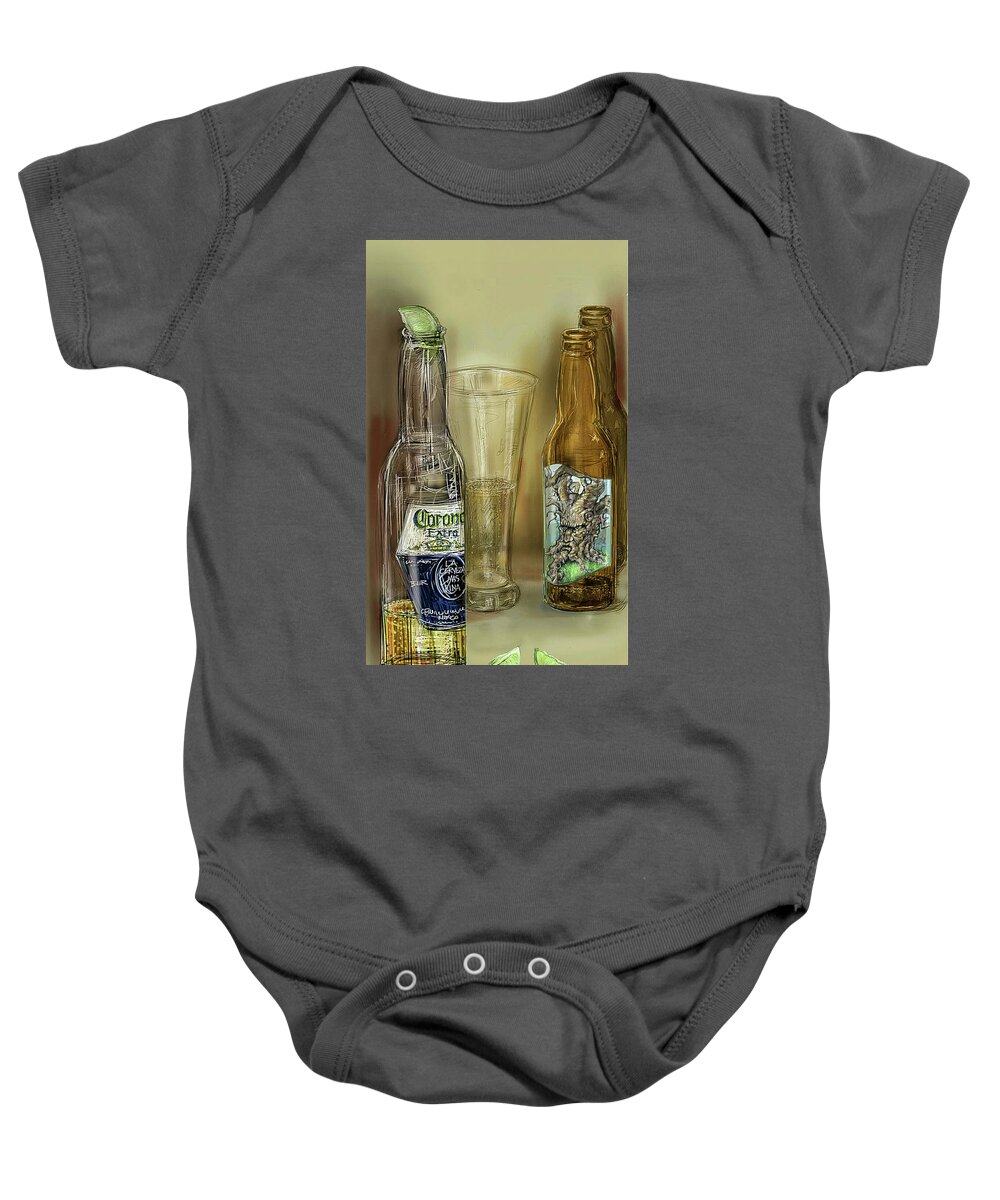 Spirits Baby Onesie featuring the drawing Spirits... by Mark Tonelli