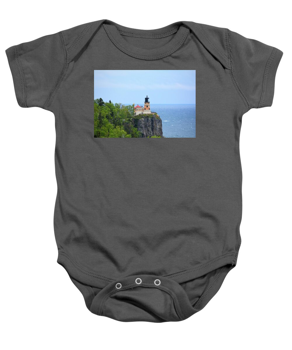 Lighthouse Baby Onesie featuring the photograph Split Rock Beacon by Bonfire Photography