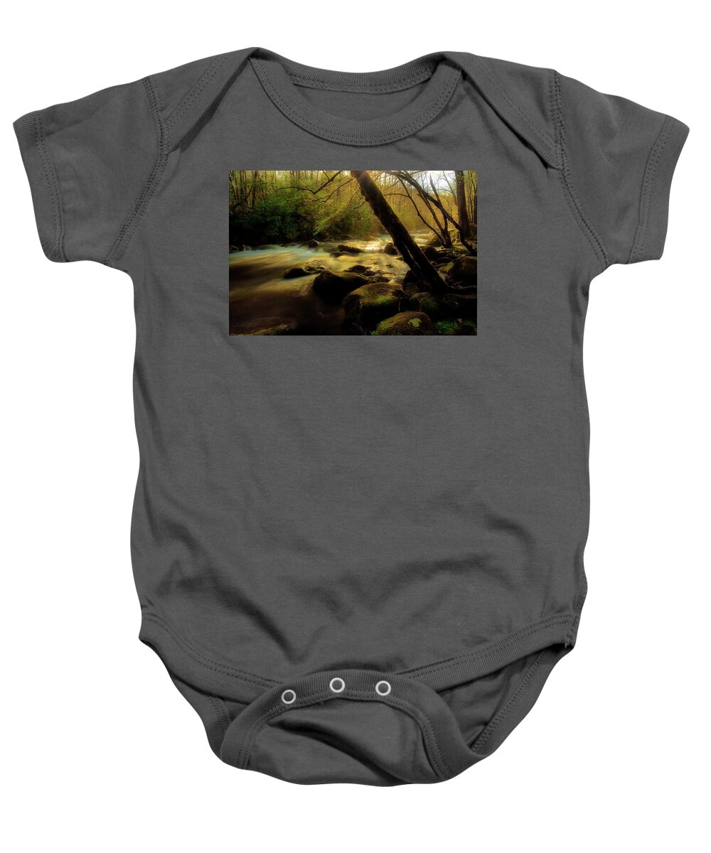 River Baby Onesie featuring the photograph Spring Time Along The River by Mike Eingle