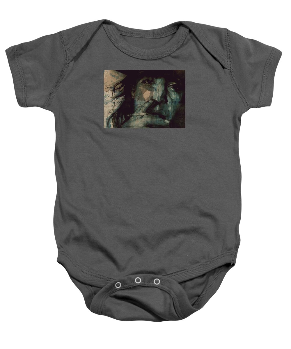 Stevie Ray Vaughan Baby Onesie featuring the painting SRV by Paul Lovering
