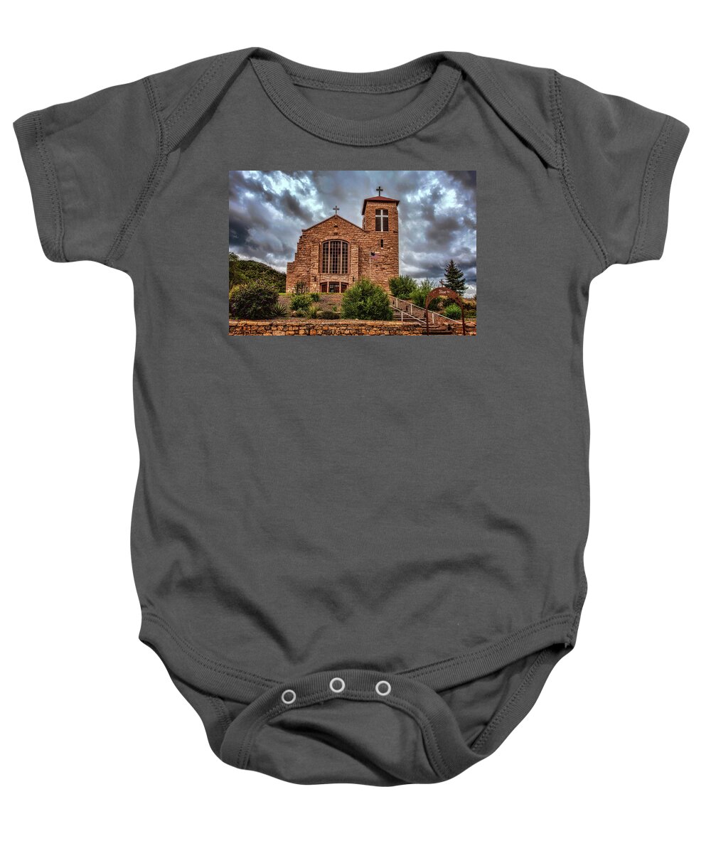 Mission Baby Onesie featuring the photograph St Joseph Apache Mission by Diana Powell