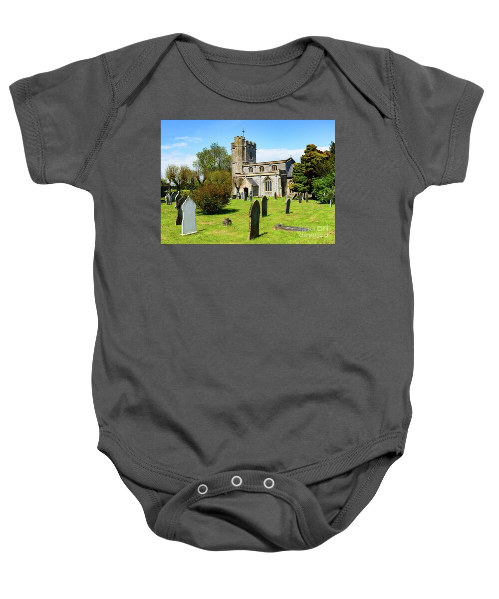 St Mary Baby Onesie featuring the photograph St Mary Church, Meare by Colin Rayner