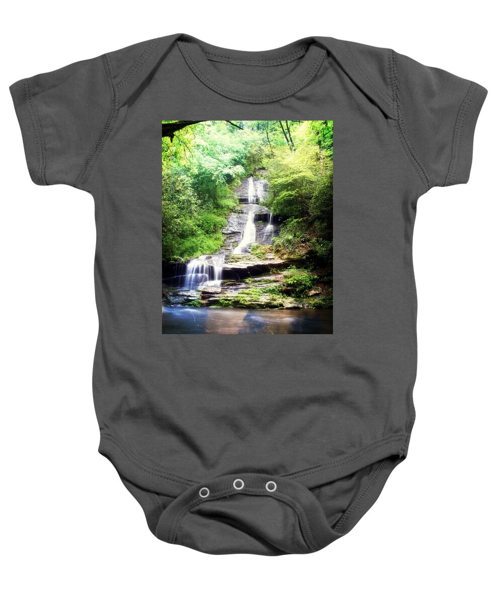 Waterfall. Great Smoky Mountains National Park Baby Onesie featuring the photograph Stair Step by Marty Koch