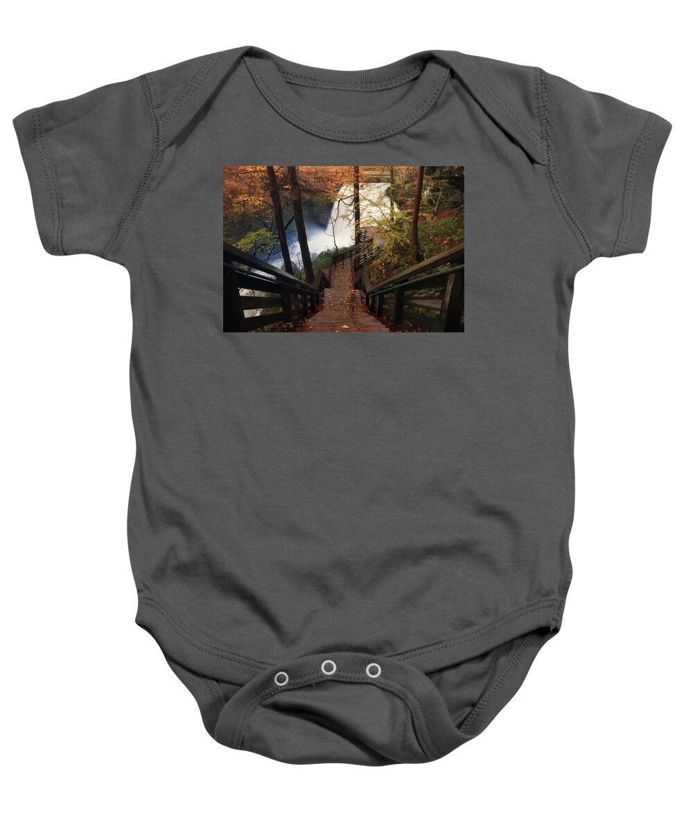 Waterfall Baby Onesie featuring the photograph Stairway to Brandywine by Rob Blair