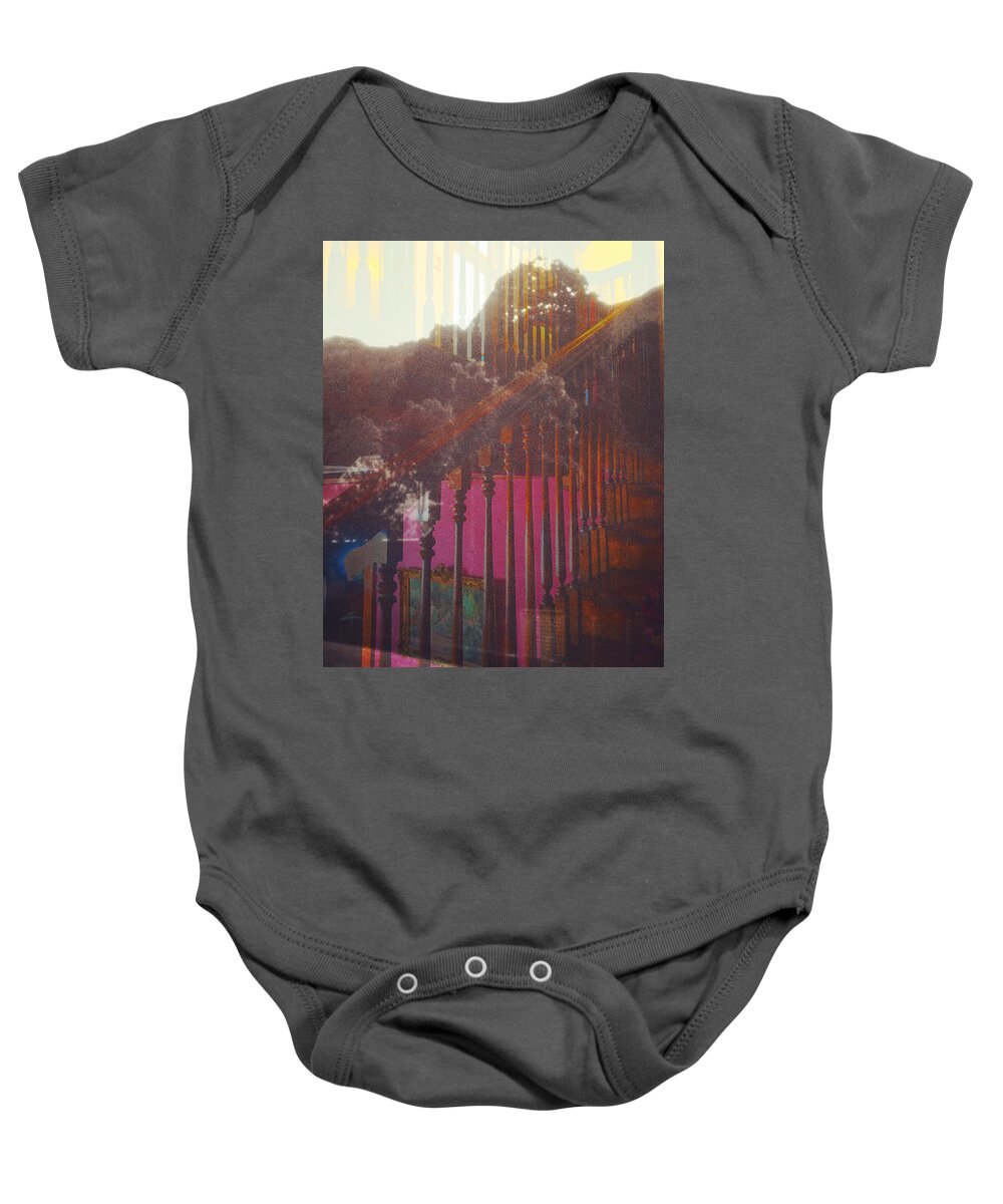 Stairway Baby Onesie featuring the photograph Stairway to Heaven by Theresa Marie Johnson