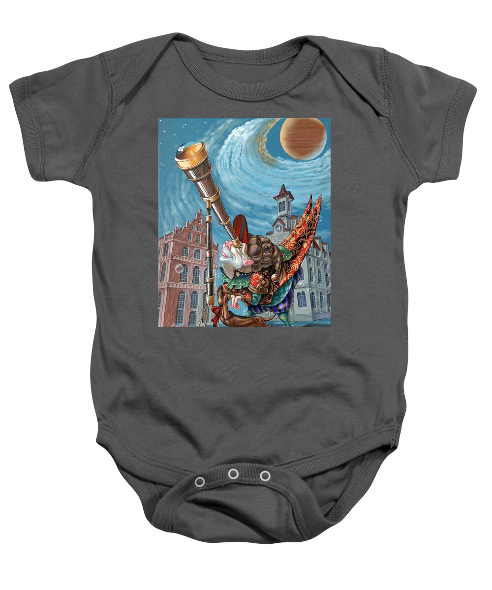 Stargazer. Cosmos Baby Onesie featuring the painting Stargazer by Victor Molev