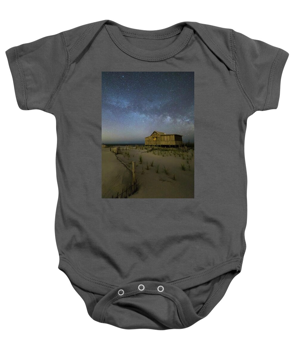 Milky Way Baby Onesie featuring the photograph Starry Skies and Milky Way At NJ Shore by Susan Candelario