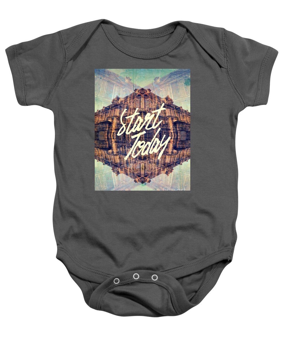 Start Today Baby Onesie featuring the photograph Start Today Classical French Architecture Paris France by Beverly Claire Kaiya