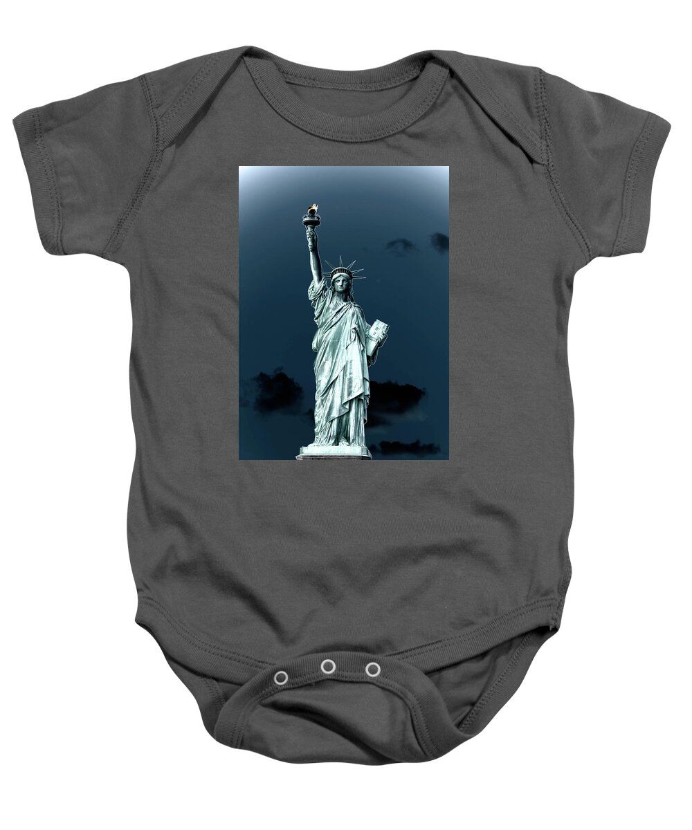  Baby Onesie featuring the photograph Statue of Liberty by Alan Goldberg