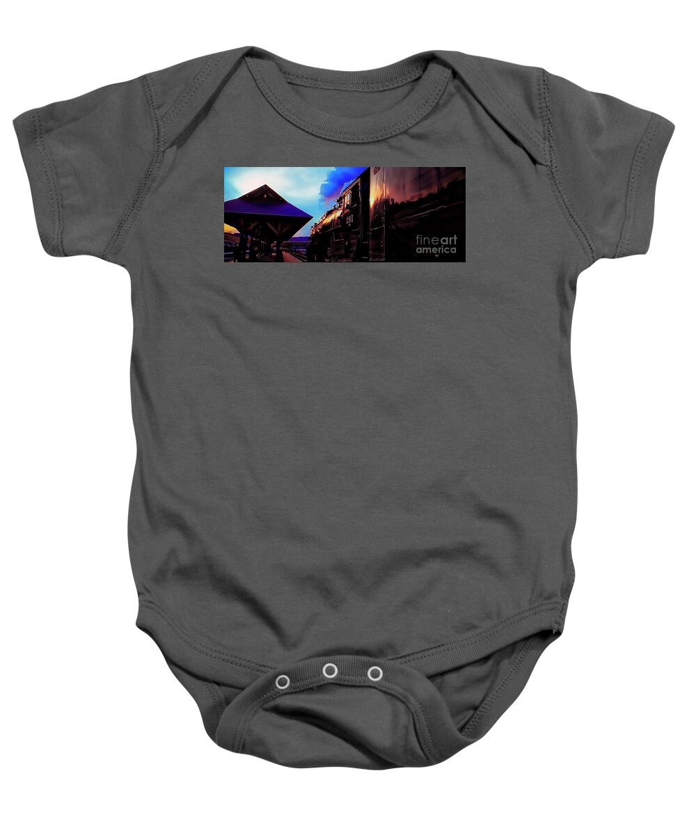 Steam Baby Onesie featuring the photograph Steam Town 261 Scranton Tobyhanna Pa station by Tom Jelen