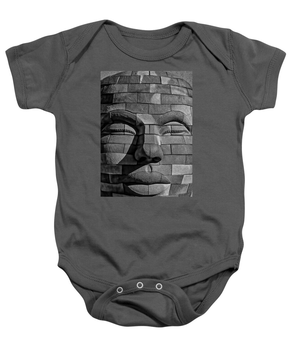 Stone Baby Onesie featuring the photograph Stone Brick Face by Garry Gay