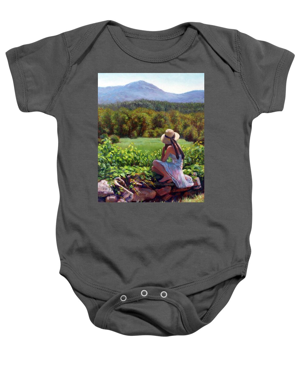 Sunhat Baby Onesie featuring the painting Stonewall Lookout by Marie Witte