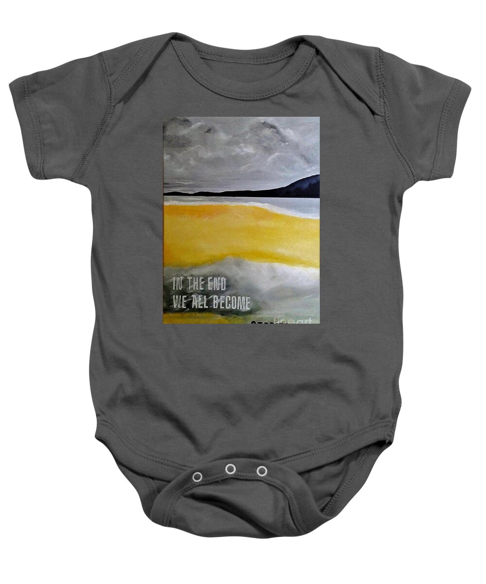 Clouds Baby Onesie featuring the mixed media Stories by Tracey Lee Cassin