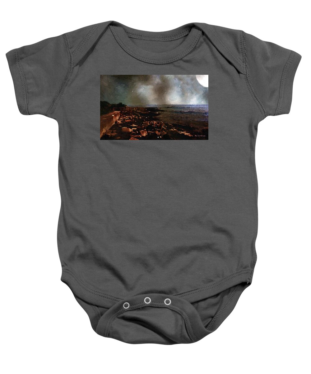 Landscape Baby Onesie featuring the painting Storm-Bruised Sky by RC DeWinter