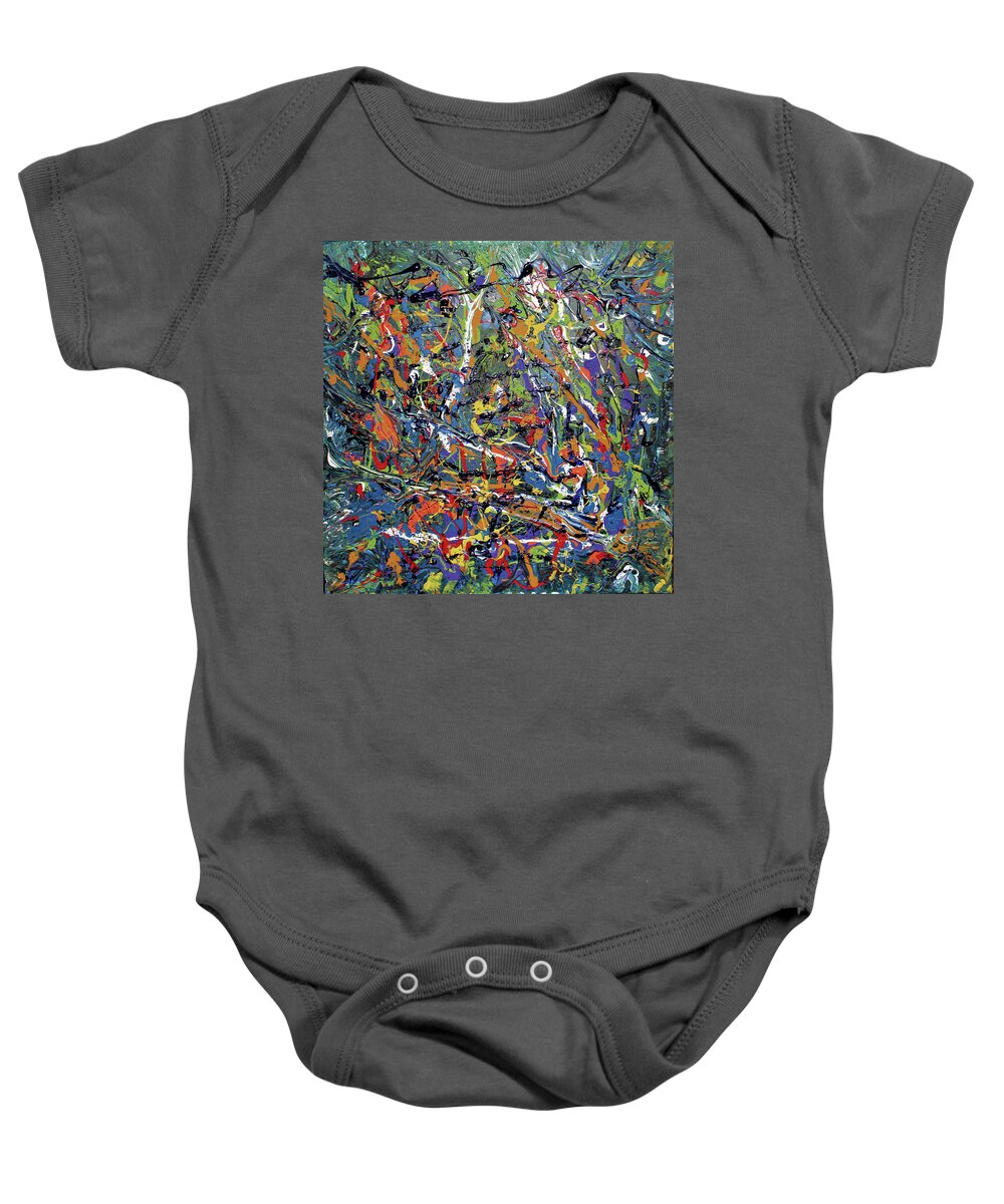 Orange Baby Onesie featuring the painting Stormza Brewin' by Pam O'Mara