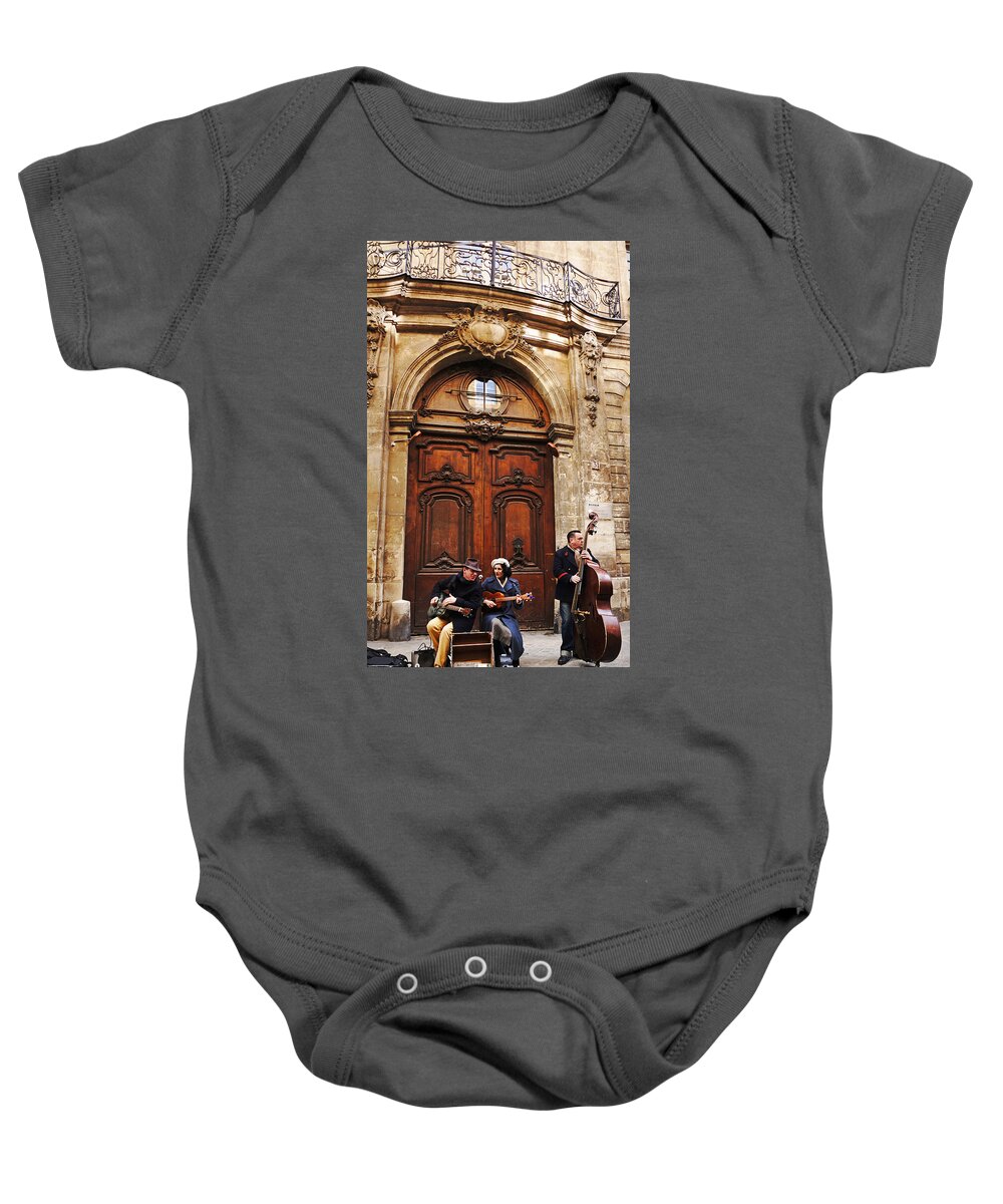 Europe Baby Onesie featuring the photograph Street Jazz Paris France by Lawrence S Richardson Jr