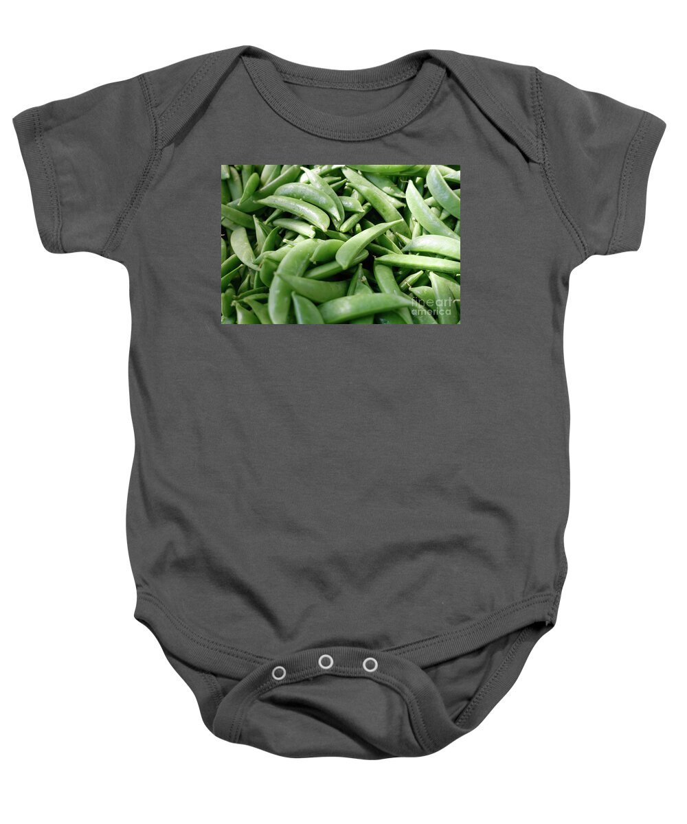 Sugar Snap Peas Baby Onesie featuring the photograph Sugar Snap Peas by Louise Heusinkveld