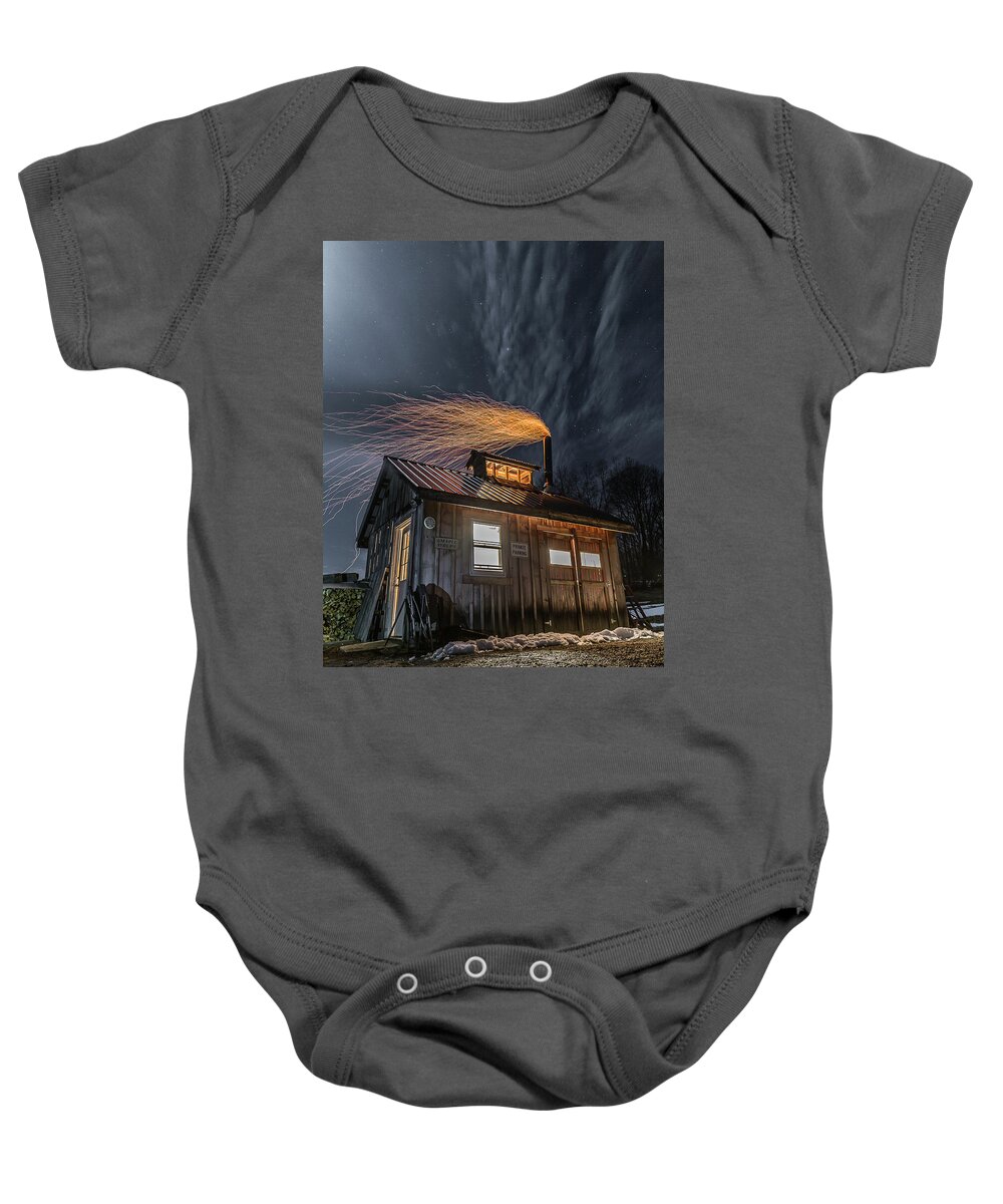 Vermont Baby Onesie featuring the photograph Sugarhouse 2017 by Tim Kirchoff