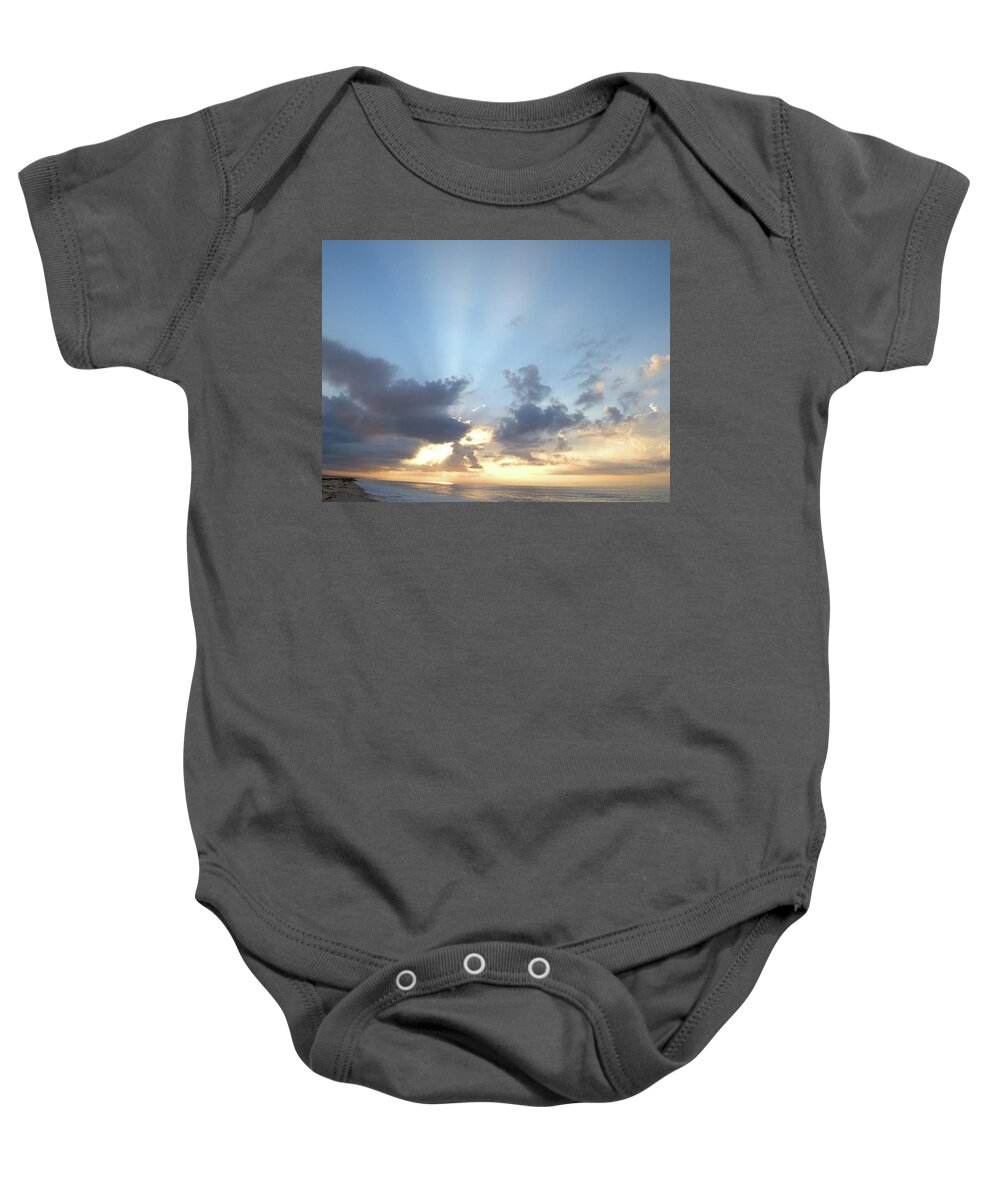 Seas Baby Onesie featuring the photograph Summer Sunrise by Newwwman