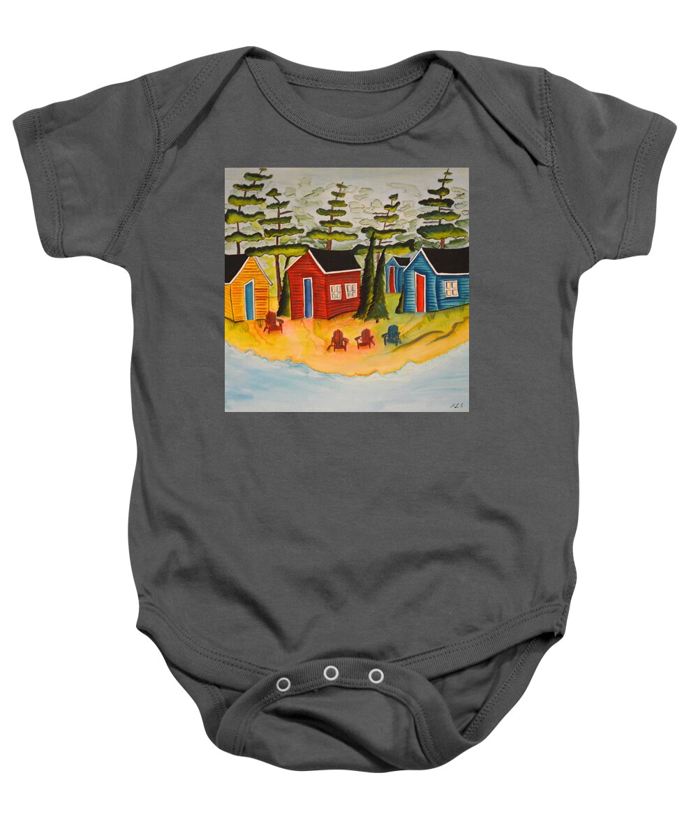 Abstract Baby Onesie featuring the painting Summer Time by Heather Lovat-Fraser