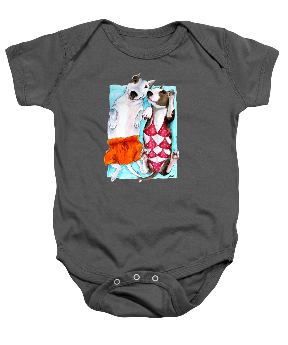 Noewi Baby Onesie featuring the painting Summer Time by Jindra Noewi