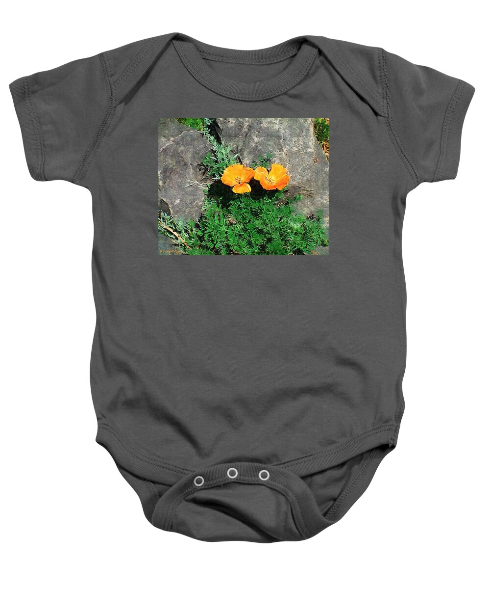 Cliff Baby Onesie featuring the painting Sunbathers by RC DeWinter