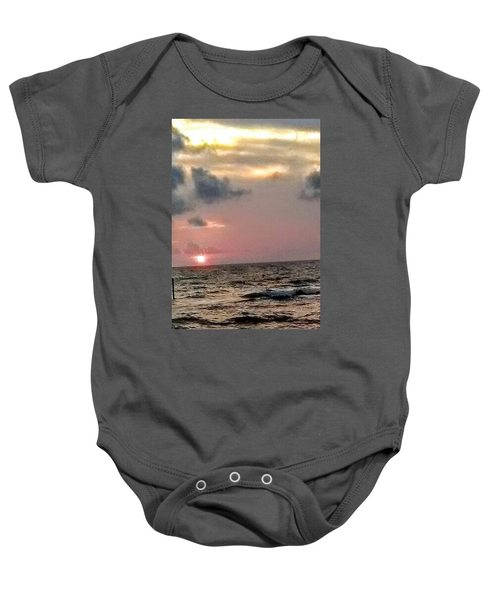 Clearwater Baby Onesie featuring the photograph Sundown by Suzanne Berthier