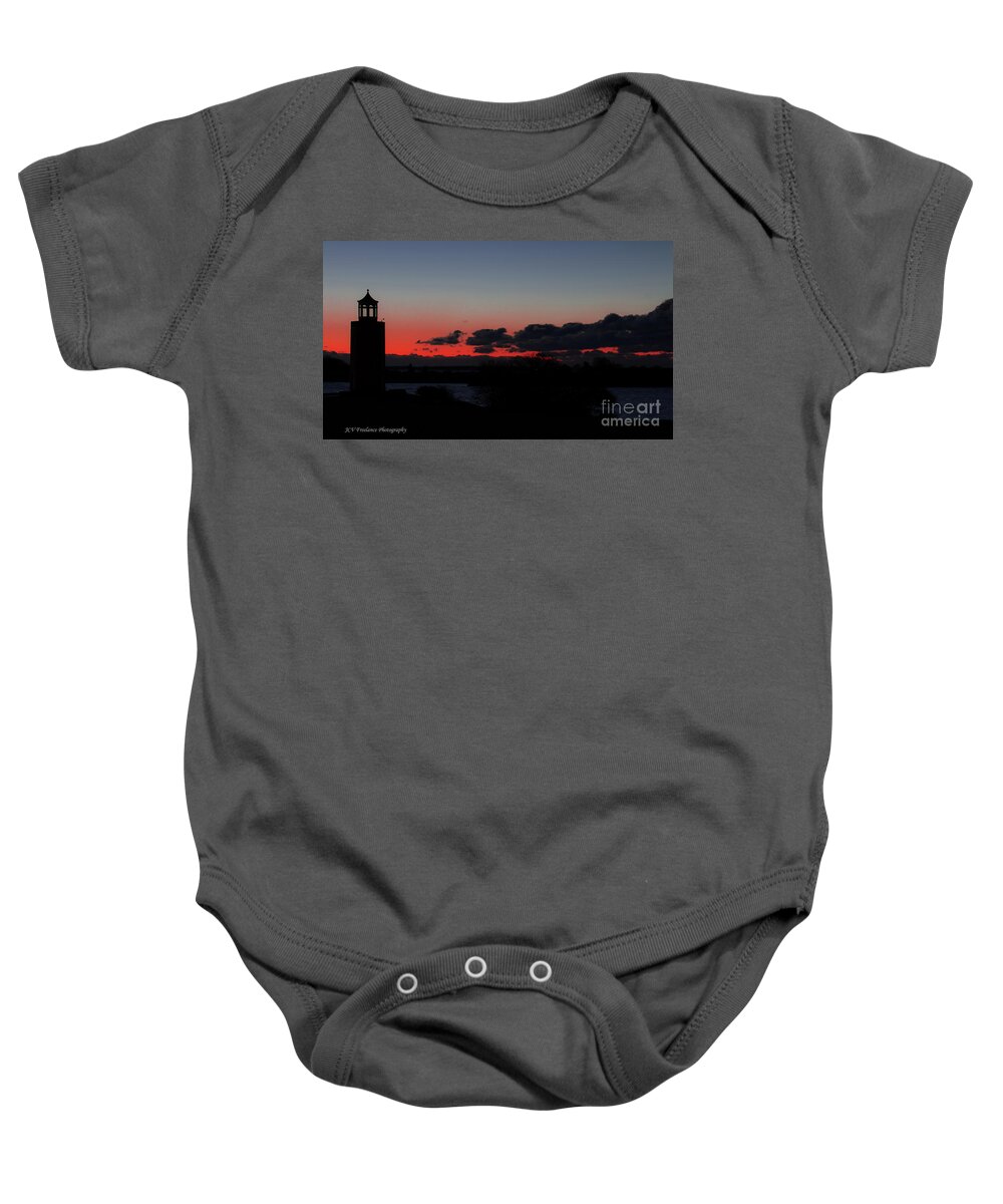 Lighthouse Baby Onesie featuring the photograph Sunrise at Avery Point by JCV Freelance Photography LLC