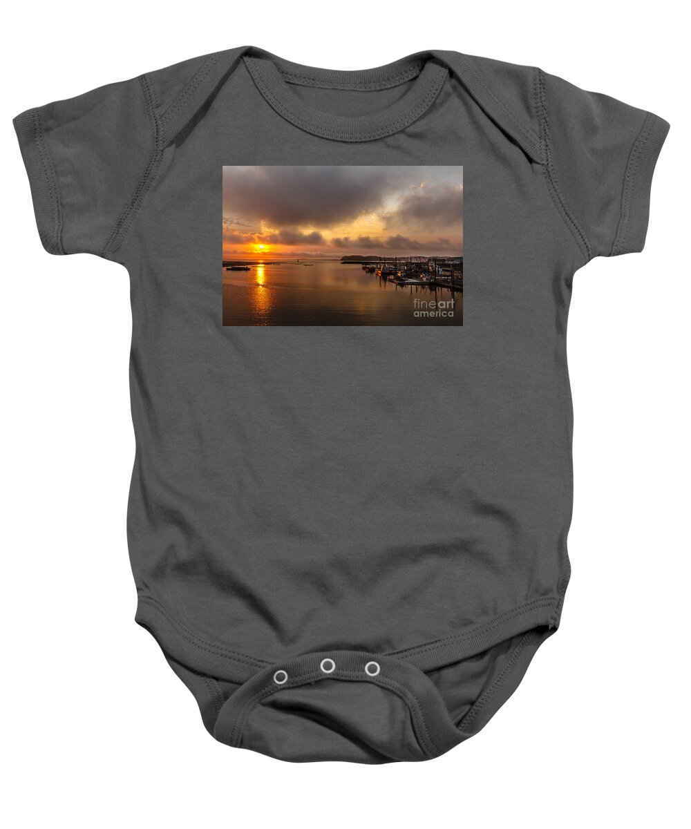 Washington Baby Onesie featuring the photograph Sunrise On Willapa Bay by Robert Bales