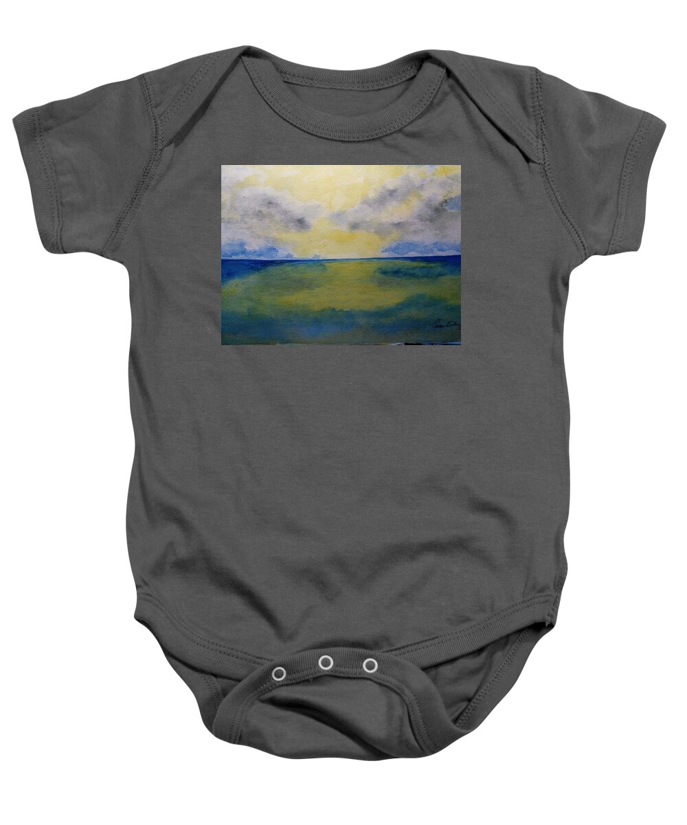 Sunrise Baby Onesie featuring the painting Sunrise Sunset by Susan Nielsen