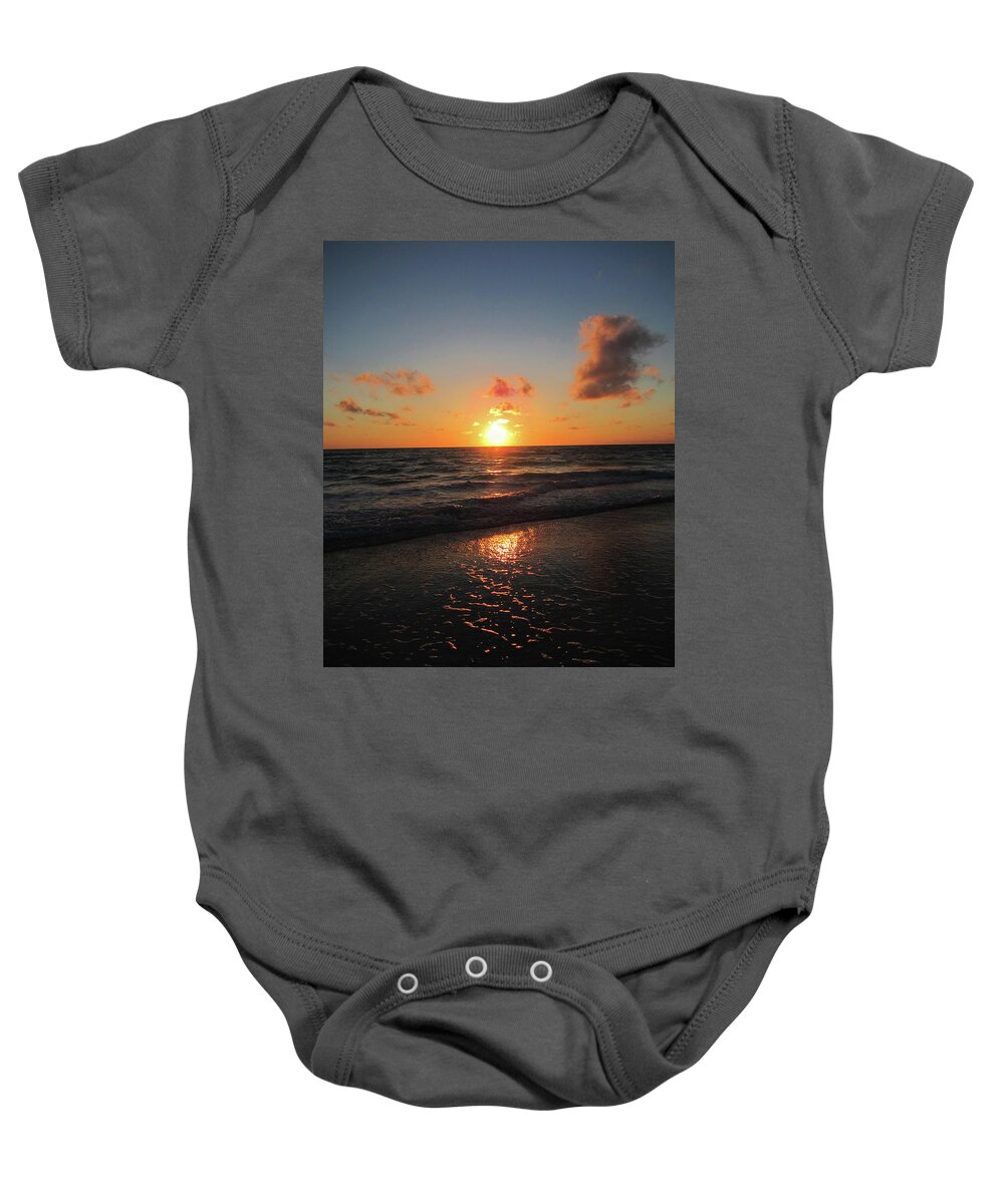 Sunset Baby Onesie featuring the photograph Sunset at Anna Maria Island by Marilyn Hunt