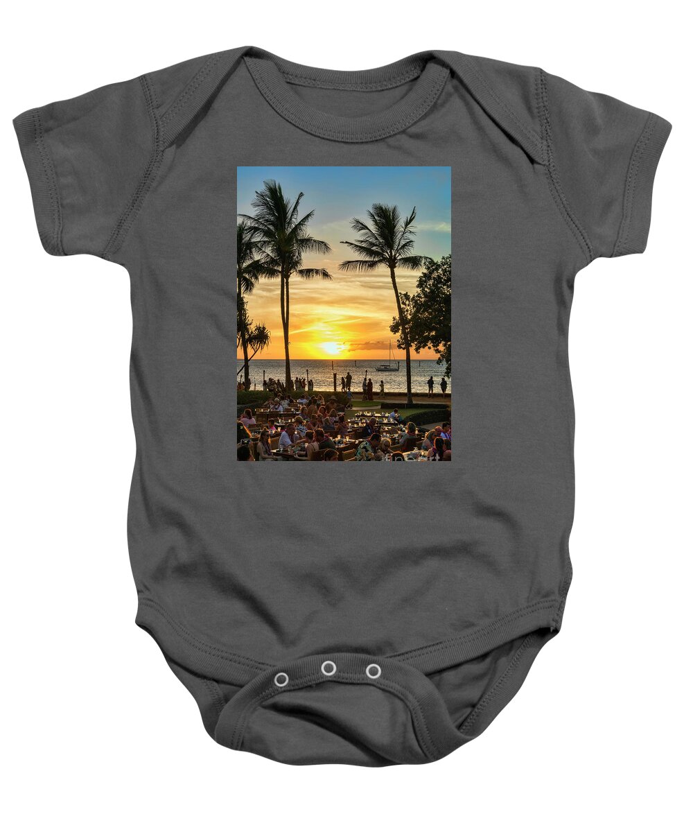 Sunset Baby Onesie featuring the photograph Sunset At Old Lahina Luau #2 by Eddie Yerkish