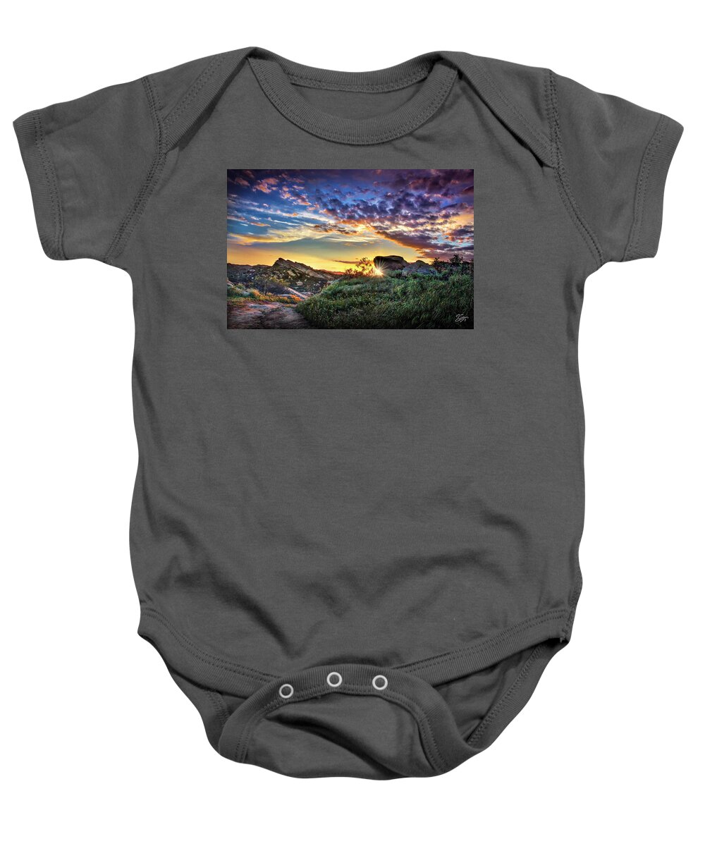Sunset Baby Onesie featuring the photograph Sunset At Sage Ranch by Endre Balogh