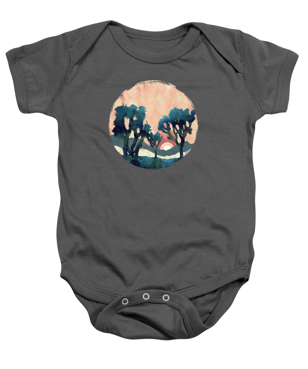 Sunset Baby Onesie featuring the digital art Sunset Desert Canyon by Spacefrog Designs
