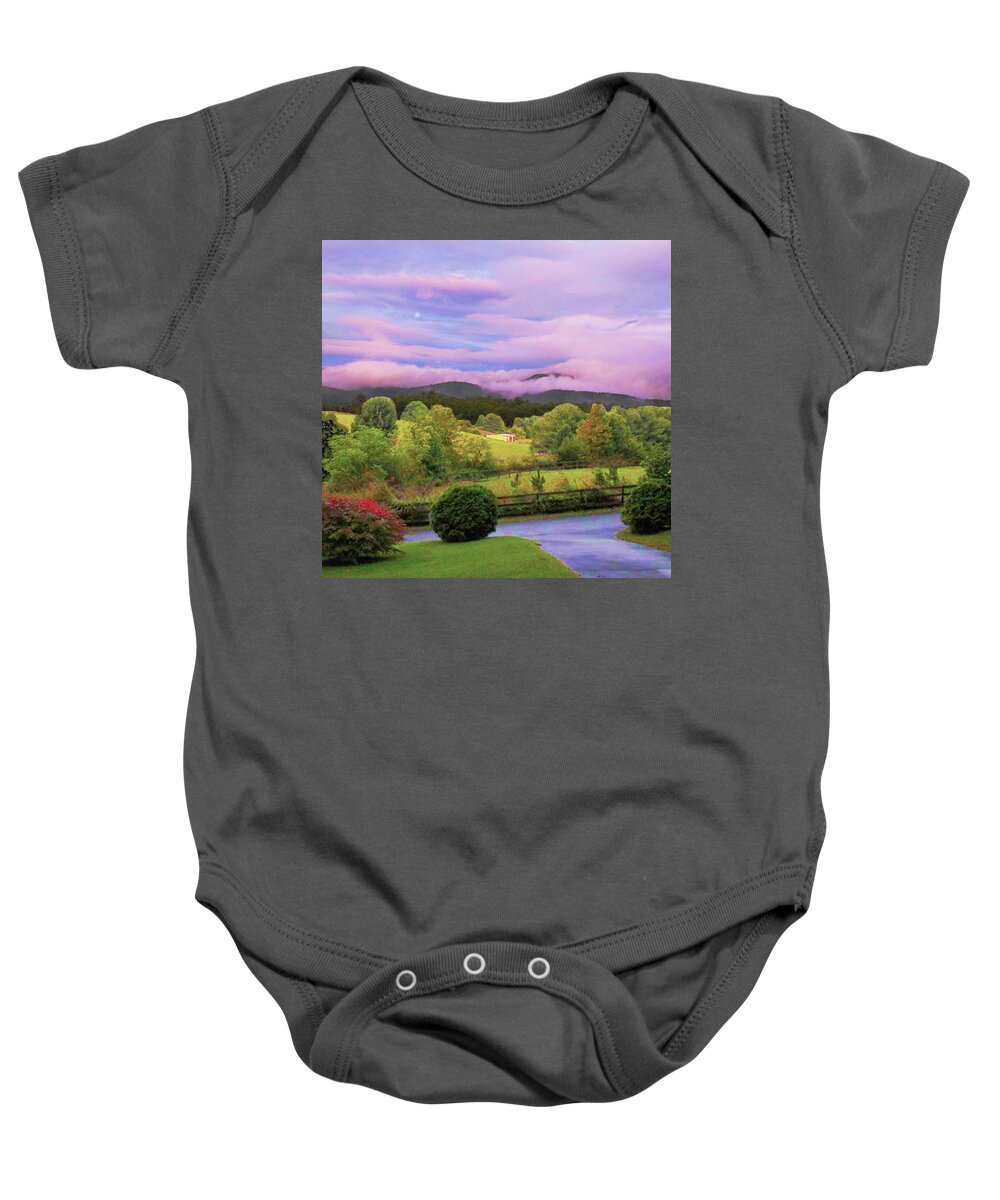 Smoky Mountains Baby Onesie featuring the photograph Sunset Glow In The Smoky Mountains by Rod Whyte