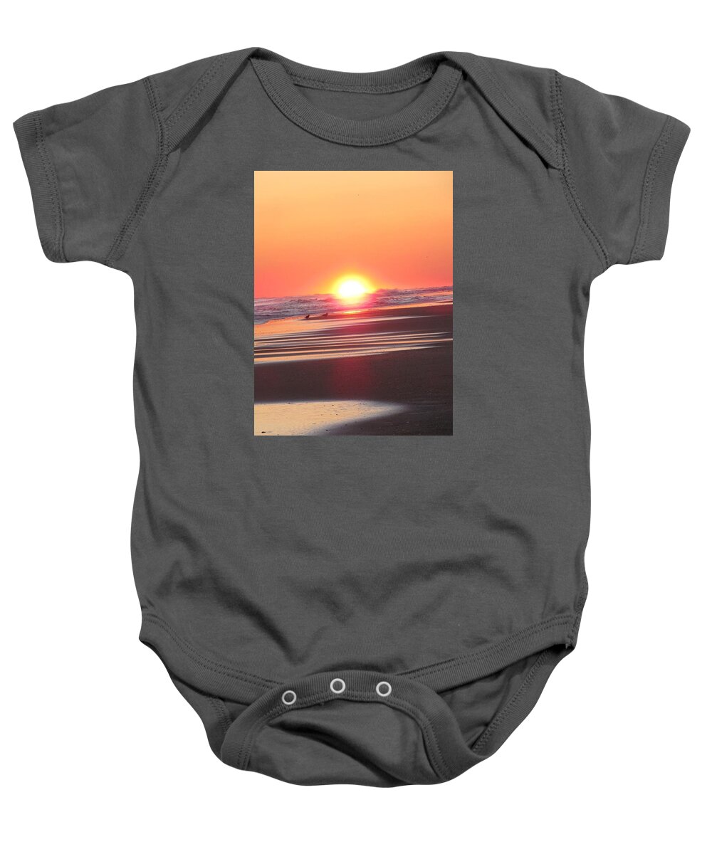 Sun Baby Onesie featuring the photograph Sunset by Laura Henry