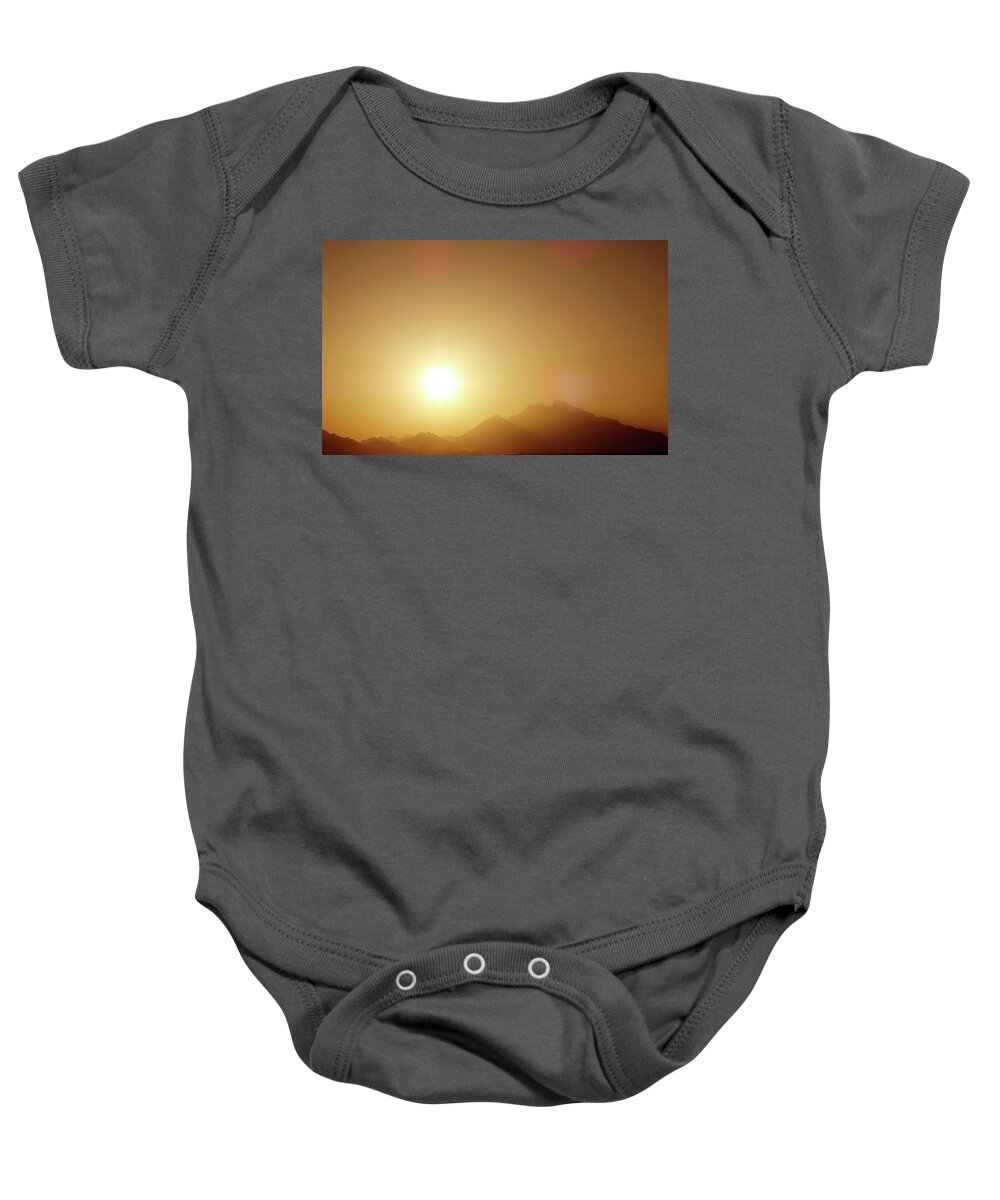 Sunset Baby Onesie featuring the photograph Sunset Over Sahara 2 by Johanna Hurmerinta