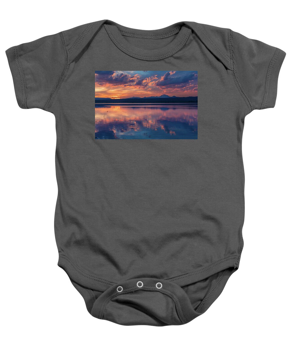 Sunset Baby Onesie featuring the photograph Sunset Reflections by Randy Robbins