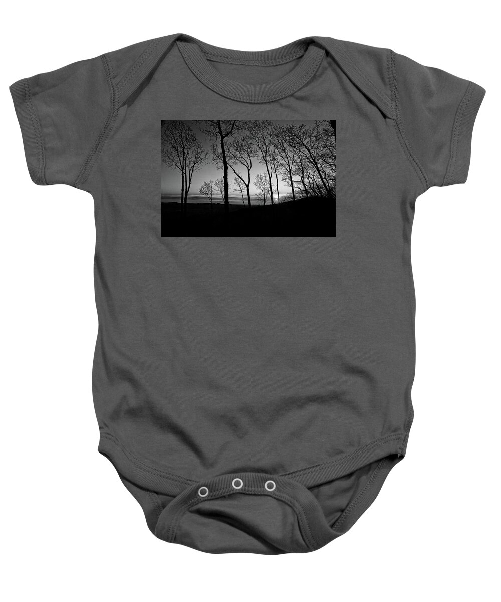 Sun Baby Onesie featuring the photograph Sunset Trees by George Taylor