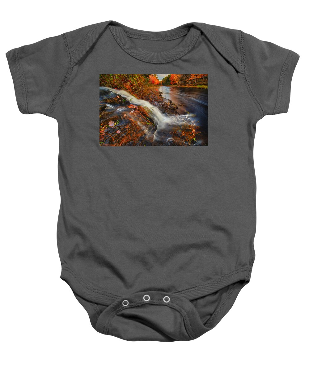 Kelly River Wilderness Baby Onesie featuring the photograph Sunset Waterfall by Irwin Barrett